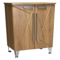 Moderne houten kast met geometrisch ontwerp