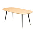 Eiken ovale eetkamertafel met zwarte poten
