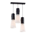 Moderne hanglamp met drie glazen kappen